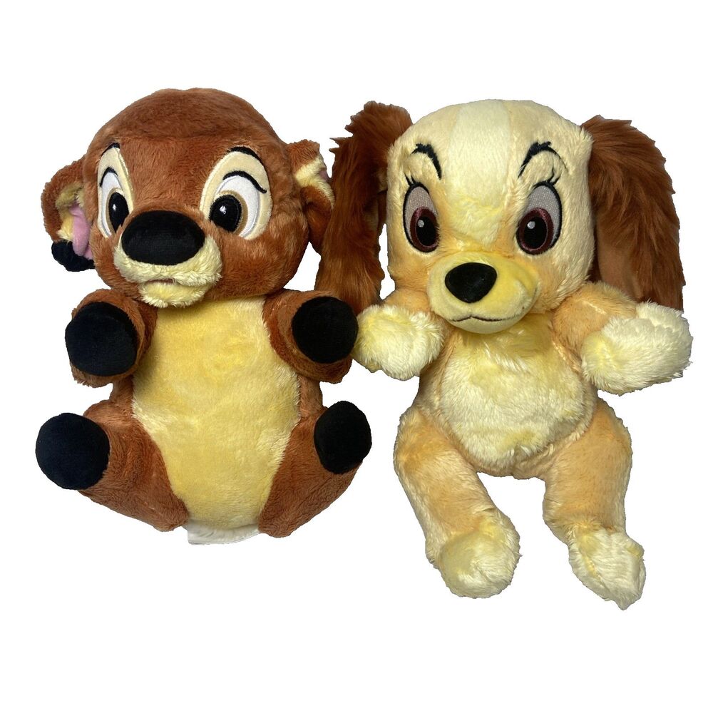 Disney Parks Babies Lady and Bambi Plush 11 inches High Sewn in Eyes No blankies